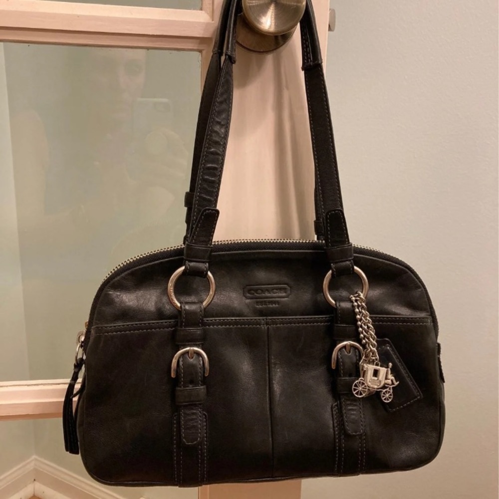 Vintage Coach Bonnie Soho black leather purse 12695